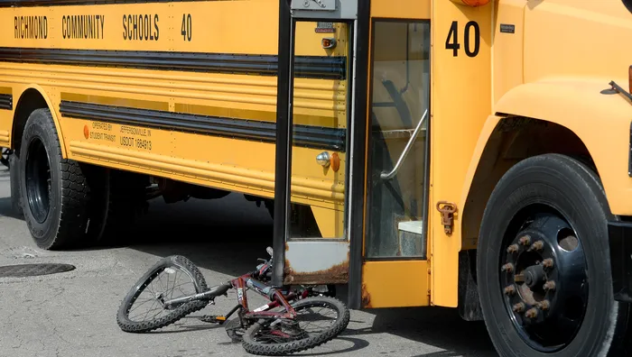 Bus-bike accident